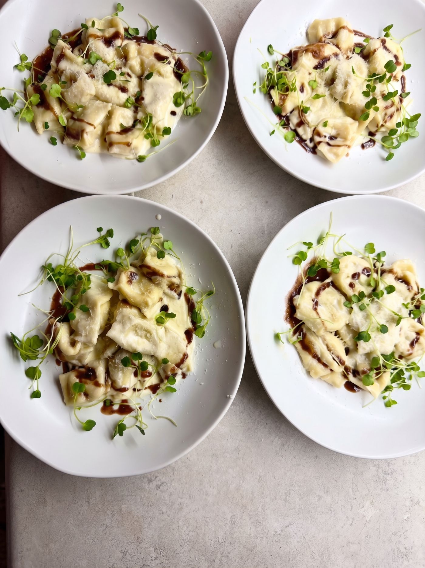House ravioli with balsamico and shaved parmesan